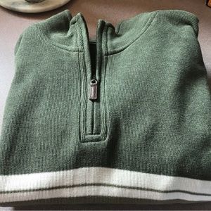 DENVER HAYES Men’s 1/4 Zipper Mock Turtle Neck Green Long Sleeve Sweater…